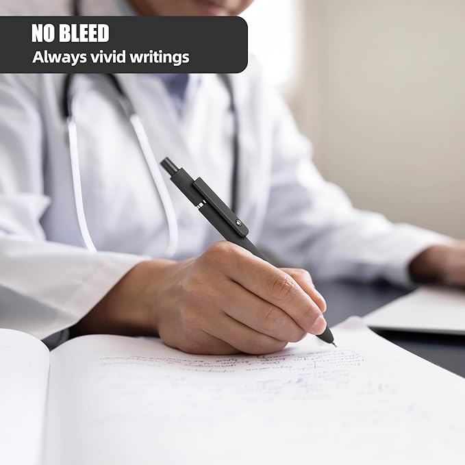 KALARA Aesthetic Gel Ink Pens, 0.5mm Fine Point for Smooth Writing, 6 Pens, No Smear & Bleed Quick Dry, Retractable, Ideal for Journaling and Note-Taking, Stylish Office and School Supplies