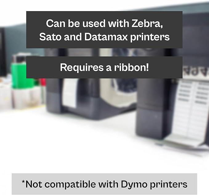 PSBM Thermal Transfer Labels, 3x5 Inch, 4 Rolls, 1190 Labels/Roll, 3 Inch Core, Perforated, Must Have Thermal Ribbon (Not Included)