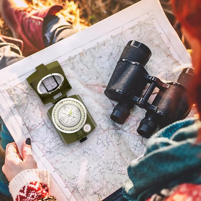 INMAKER Compass, Compass Hiking with Survival Whistle, Luminous Compass Gift for Kids, Apply to Outdoor Survival, Camping and Navigation