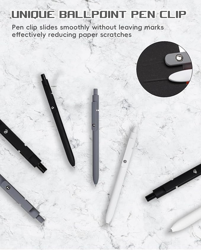 6pcs Gel Pens,0.5mm Fine Point Black Ink Pens With Smooth Wirting,Qucik Dry Pens For Journaling,Cute Nice Aesthetic Pens, Office School Supplies Women Men Student(WH+GY+BK)