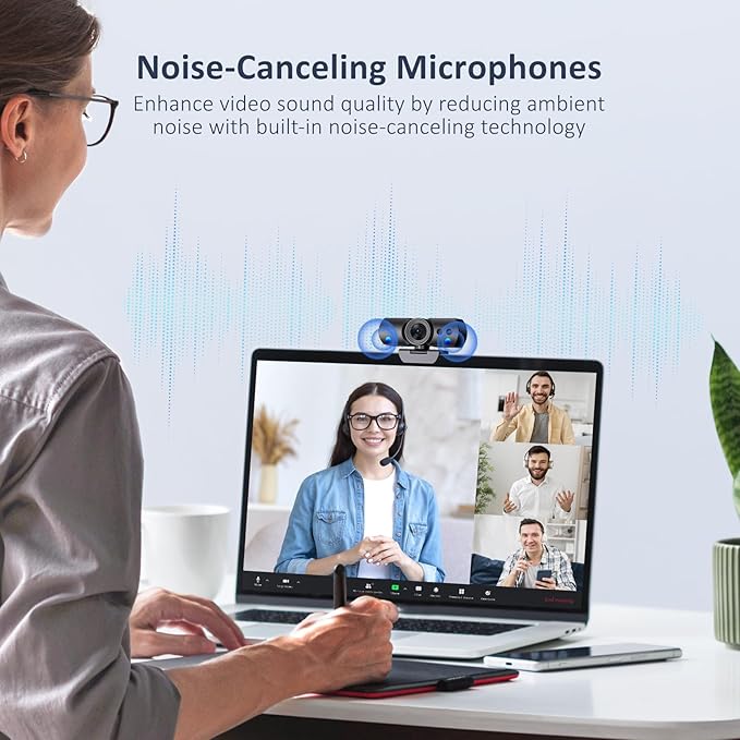 NexiGo HelloCam Pro, Webcam with Windows Hello, 1080P 60FPS Autofocus, True Privacy, Automatic Electronic Shutter, Computer Camera, Microphone, Facial Enhancement, HD USB Web Cam