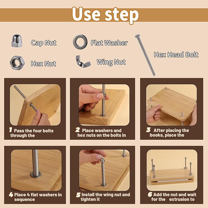 45 Pcs Book Binding Kits Bookbinding Kit Book Press 7.9”x11.6” with Book Binding Materials Bone Folder Tool Binding Cloth Webbing Strap and Storage Bag for Binding and Repair