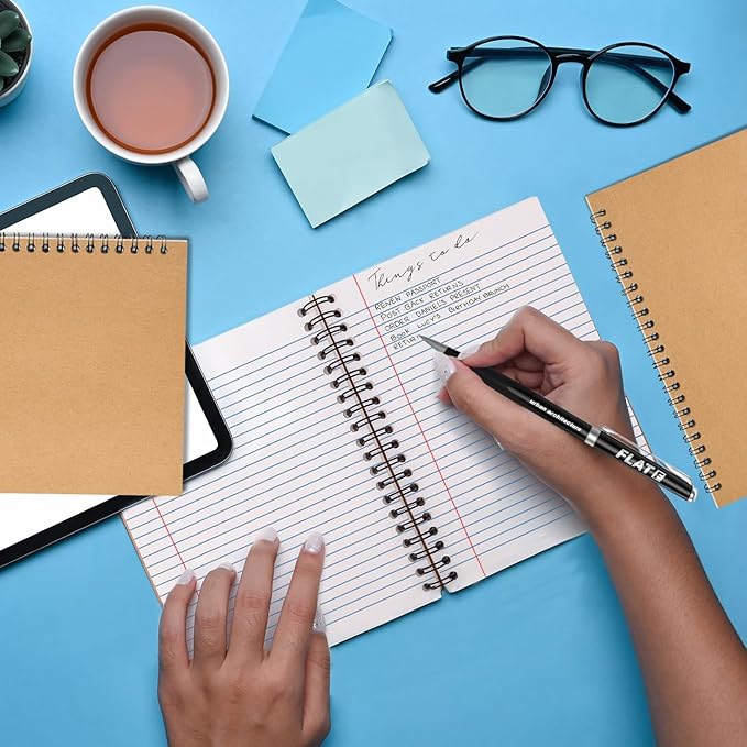 6 Pack Lined Journal Spiral Notebook College Ruled, 5.8 x 8.3, 120 Pages (60 Sheets), 100 GSM Thick Paper Notebooks, Daily Writing Journals for Men and Women, Work, Office & School Supplies