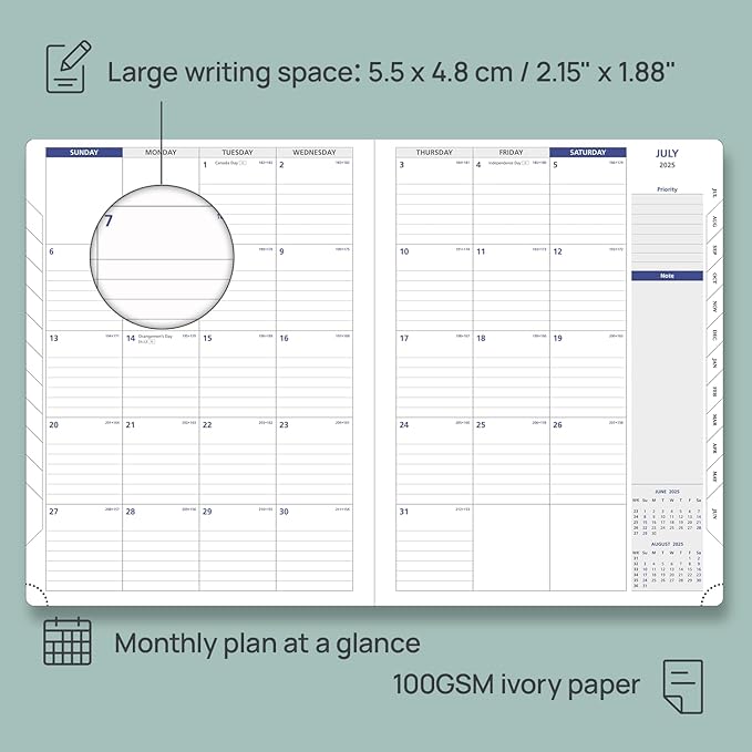 POPRUN Academic Planner 2025-2026, 8.5'' x 11.25'', Quarter-Hourly Appointment Book (July 2025-June 2026) with PU Leather Soft Cover, Dual Pockets, Monthly Tabs, 100GSM Thick Paper - Claret