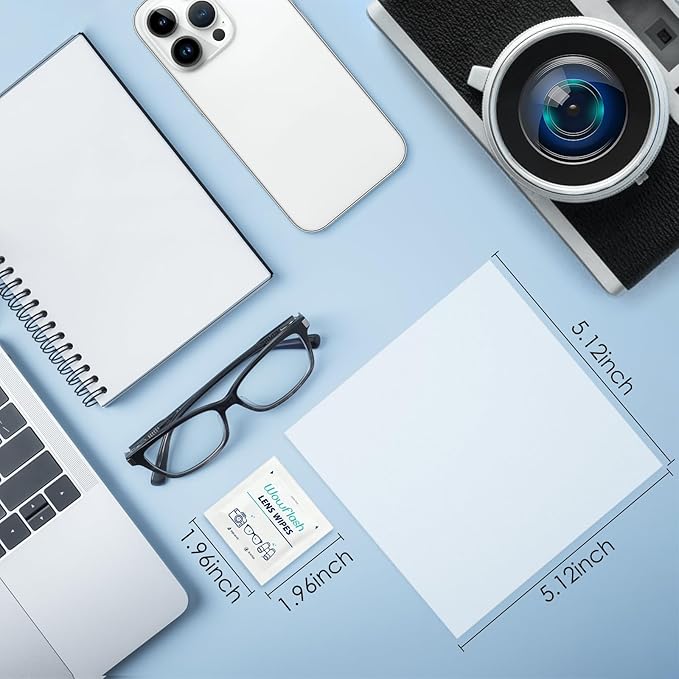 200 Count Lens Wipes for Eyeglasses, Eyeglass Lens Cleaning Wipes Pre-moistened Individually Wrapped Sracth-Free Streak-Free Eye Glasses Cleaner Wipes for Sunglass, Camera Lens, Goggles