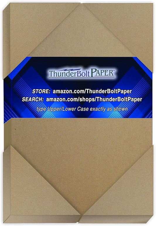 50 Sheets Chipboard 40pt (Point) 4.25 X 5.5 Inches Medium Weight One Fourth Letter Size .040 Caliper Thickness Cardboard Craft and Packing Brown Kraft Paper Board