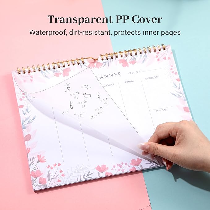 8.5x11 Weekly Planner Notepad Undated To Do List Note pad 52 Weekly Desk Wall Planner Calendar Hangble Daily Planning Pad for Work,Home,School,Ofiice Supplies,Matching 44 Notepad,Pink