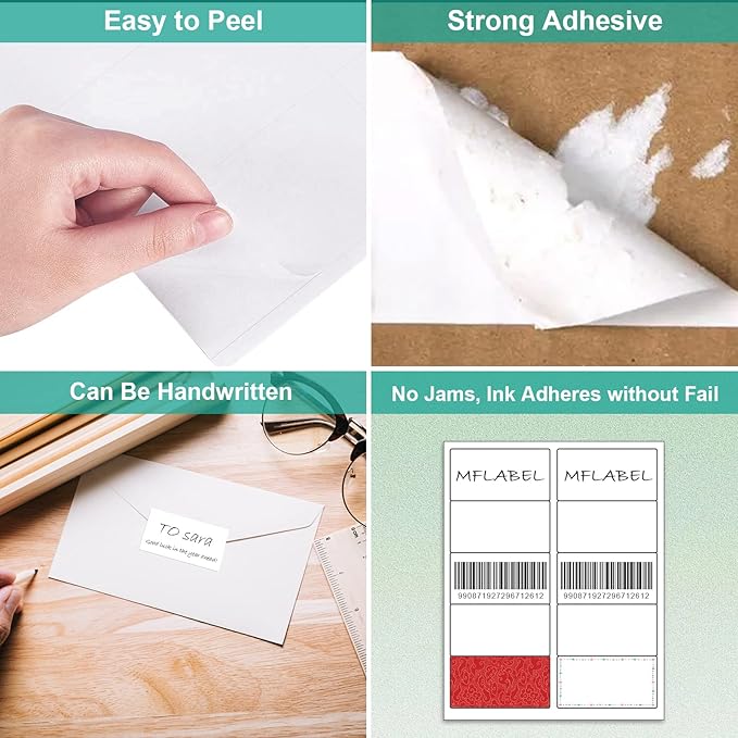MFLABEL 2x4 Shipping Address Labels - 500 Count, 50 Sheets for Printer - 10-UP Internet Mailing Stickers - 2" x 4" FBA Labels for Laser/Inkjet Printer