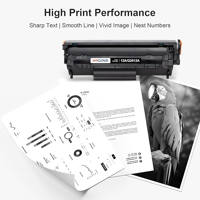 12A Black Toner  2-Pack Q2612A High-Yield Compatible Toner Cartridge for HP M1005 M1319f 1010 1012 1015 1018 1020 Plus 1022 1022n 1022nw 3015 3020 3030 3050 3050z 3052 3055 Printer