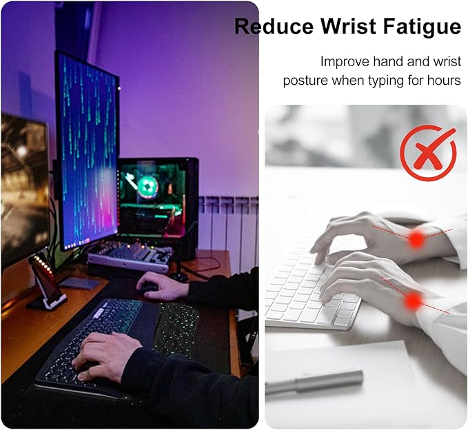 Computer Keyboard Stand with Wrist Rest,Comfy Ergonomic Tilted Keyboard Holder,Keyboard Tray Support for Office Home (Blue Starry Sky)