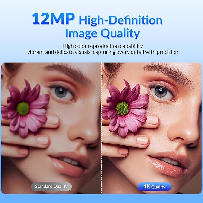 4K Webcam for PC with Sony Sensor, Auto Focus & Privacy Cover, Ultra HD 4K Streaming Camera with Tripod, 2 Noise-Cancelling Mics, USB Plug & Play, 77° FOV, Web Camera for Zoom, Skype, Teams