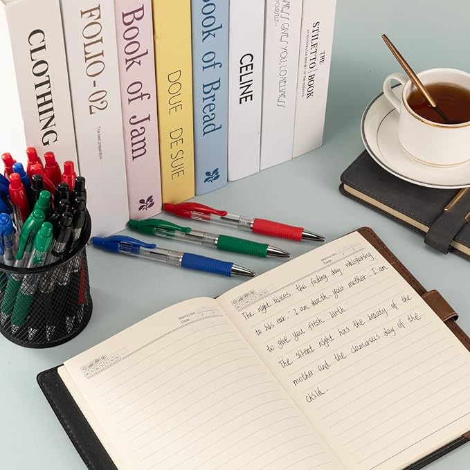 BallPoint Pens Bulk, 100 Pack (Red Ink), No Bleed Red Ink with soft Grip, Click Pens for Office Home and School, Retractable Ballpoint Pens, Medium Point, 1.00MM Smooth Writing (Red)