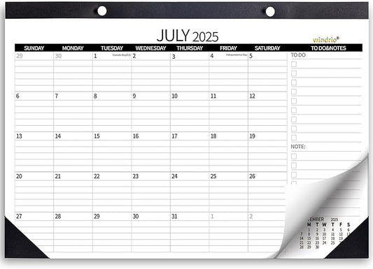 Desk Calendar 2026 Wall Calendars, July 2025 - December 2026 Monthly Planner Paper Office Desktop 17"X 12", 18-Months, Planning and Organizing Home, School, Office, Holiday, Vacation