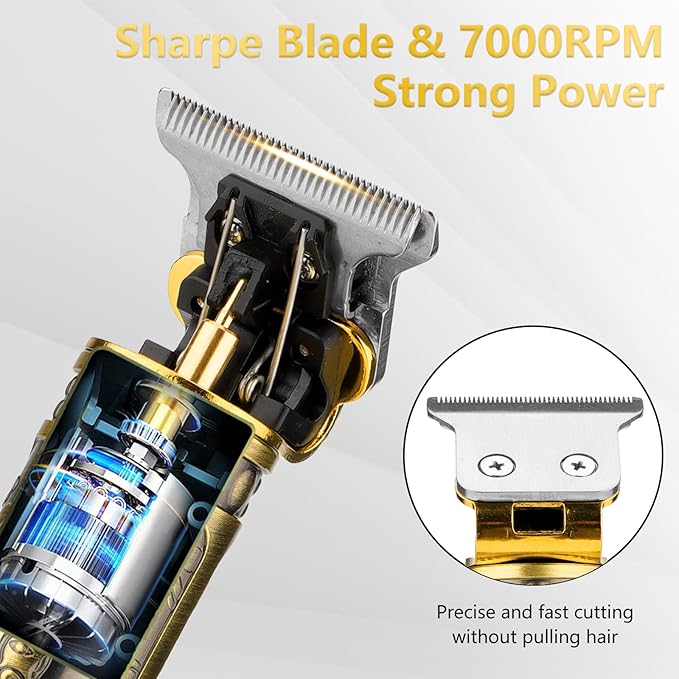 Professional Hair Trimmer for Men,Hair Clippers Nose Hair Trimmer Shaver Set,Cordless Barber Clippers,T-Blade Beard Trimmer Electric Shaver Razor for Men Haircutting Grooming Kit