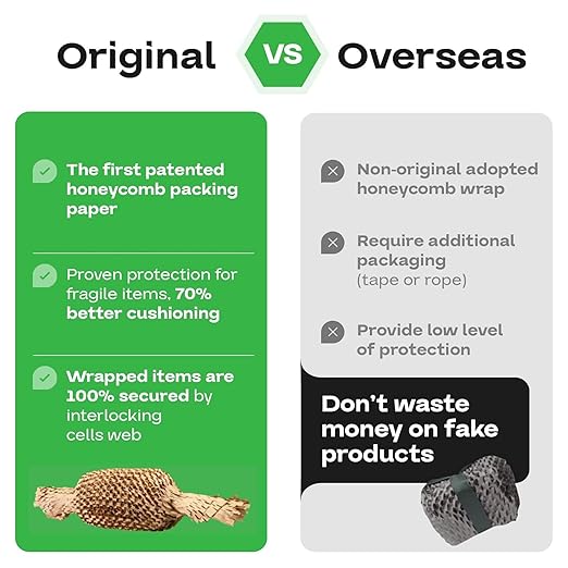 IDL Packaging 15" x 1400' Refill Roll (Pack of 2) for MP-1400USN HexcelWrap Honeycomb Packing Paper Station, Brown - Protective Kraft Paper with Interlocking Slit Design for Shipping