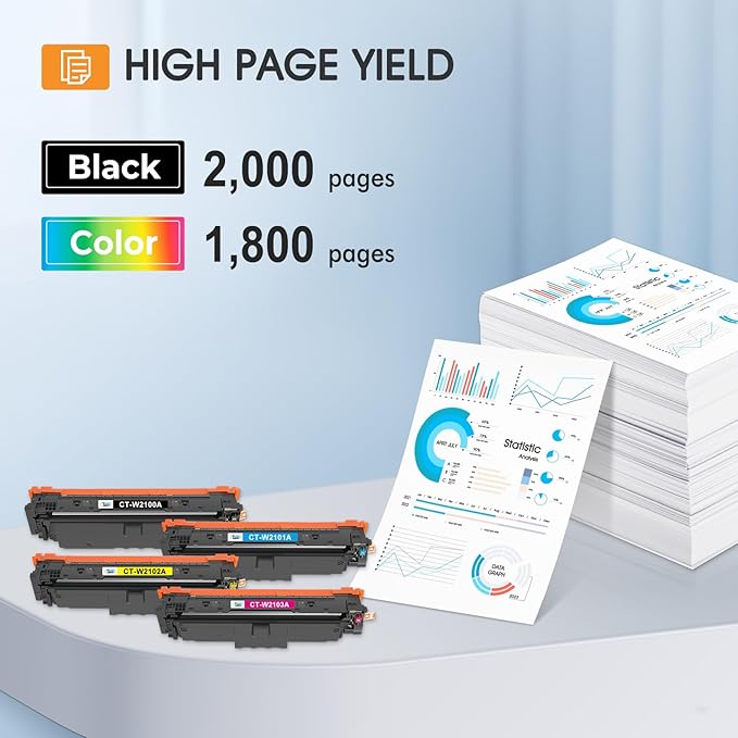 210A Toner Cartridges 4 Pack 210X 4301fdw Compatible for HP 210A 210 Toner Cartridges Replacement for HP Color Laserjet Pro MFP 4301fdn Pro 4201dw 4201dn W2100X W2100A Series Printer Ink (with Chip)