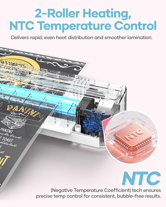 Kejector Laminator Machine, 9 Inch with 20 A4 Sheets Thermal and Cold Lamination Built in Cutter Quick Warm Up for Home Office School, White