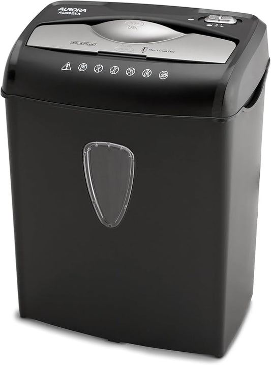 Aurora AU895XA 8-Sheet Professional Cross-Cut Paper and Credit Card Shredder