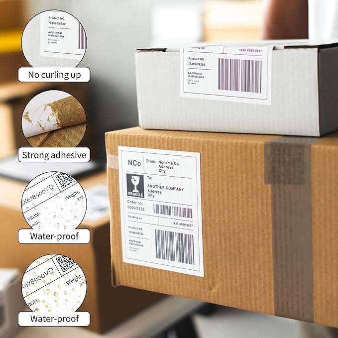 Coopaty Half Sheet Shipping Labels for Laser and Inkjet Printers 8.5 x 5.5 Mailing Address Labels, Permanent Adhesive (250 Sheets, 500 Labels)