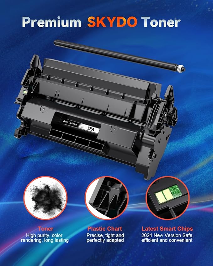 58A CF258A Black Toner Cartridge Replacement (with Chip) Compatible for HP 58A CF258A 58X CF258X Work with MFP M428fdw M428dw M428fdn Pro M404n M404dn M404dw M406 M430 Printer(Black, 2 Pack)