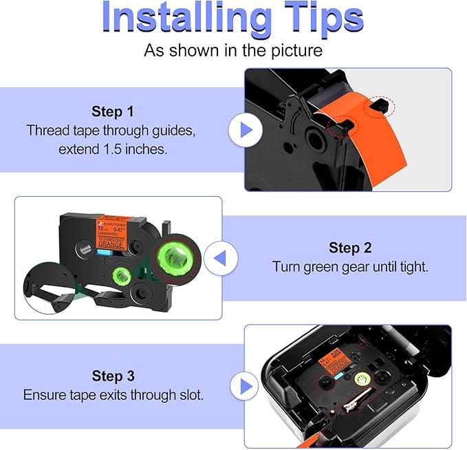 2 Pack Compatible for Brother Ptouch TZe-B31 TZ-B31 Laminated Label Maker Tape 12mm 0.47 Black on Fluorescent Orange Tape for PT-D200 PT-D210 PTH100 PT-D400