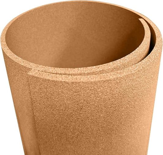 Manton Cork Premium Cork Roll - 4' x 12' x 3/8", 100% Natural Facing Grade Material for Bulletin Boards, Decorative Photo and Message Push Pin Displays - Perfect for Home, School, and Office