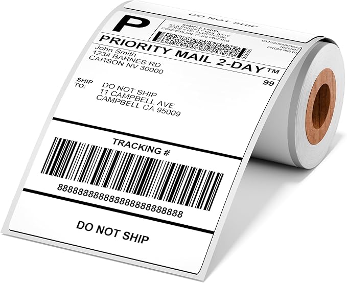 4x6 Thermal Labels, Shipping Address Label (Pack of 100 4x6 Roll Labels) - Compatible with JADENS, Phomemo, Rollo, Zebra, Omezizy and Other Thermal Printers