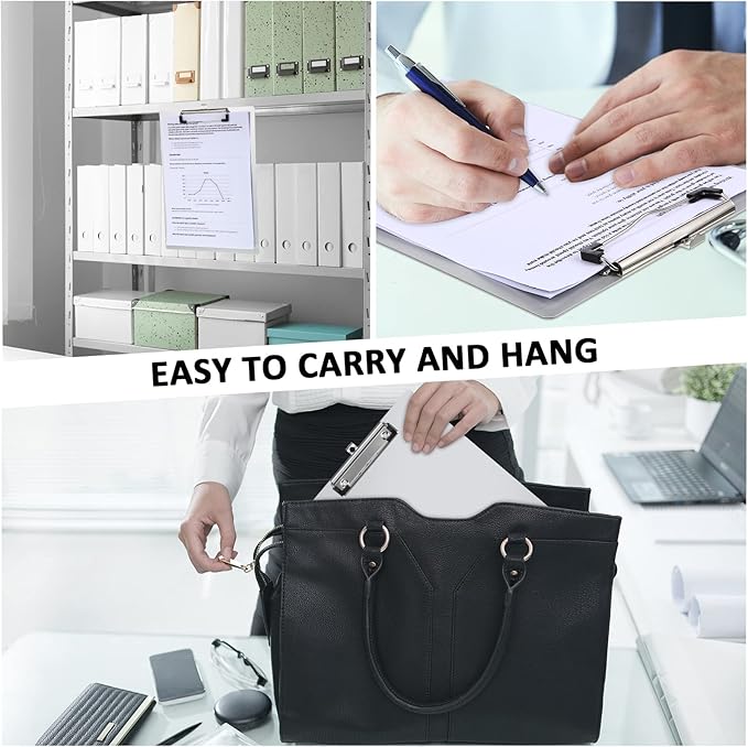 Epakh 16 Pieces Clipboard Bulks Metal Clipboard Aluminum Office Low Profile Clip Standard A4 Letter Size Metal Clip Board, Size 12.5 x 9 Inch