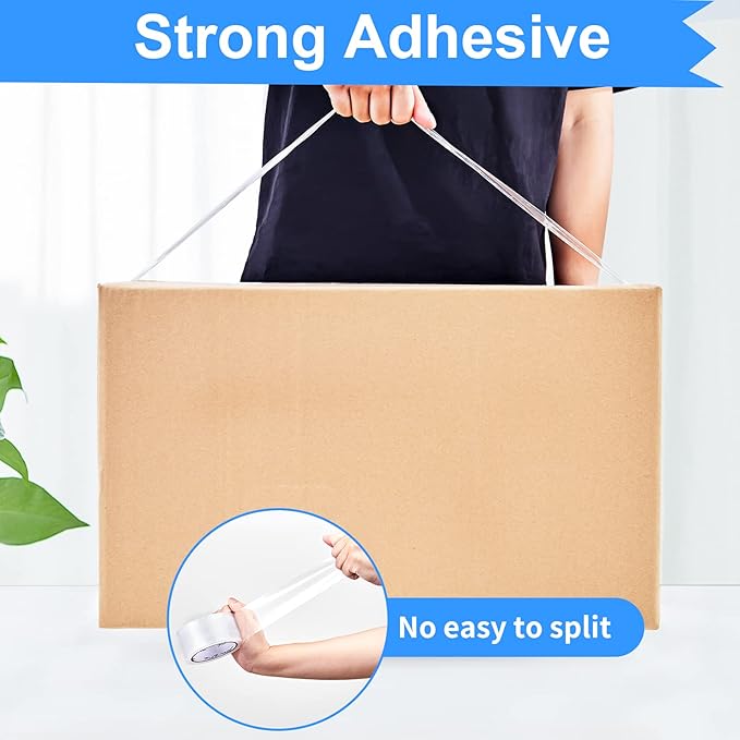 JARLINK Clear Packing Tape (6 Rolls), Heavy Duty Packaging Tape for Shipping Packaging Moving Sealing, 2.7mil Thick, 1.88 inches Wide, 60 Yards Per Roll, 360 Total Yards