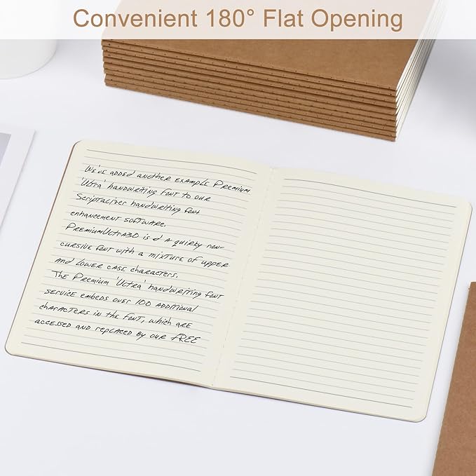 ZCZN 24 Pack A5 Kraft Notebooks Bulk, 8.15x5.5 Inches Lined Paper Journaling Notebooks, Notebooks for Work, Composition Notebooks for School, Journal Notebooks for Office, 60 Pages