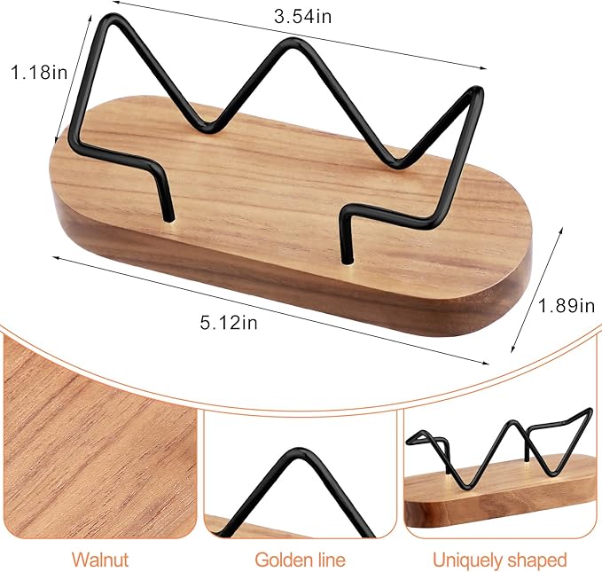 Amyhill 2 Pieces Wood Business Card Holder for Desk Wooden Business Card Display Stand Postcard Holder for Office Home Desktop(Wood Color)