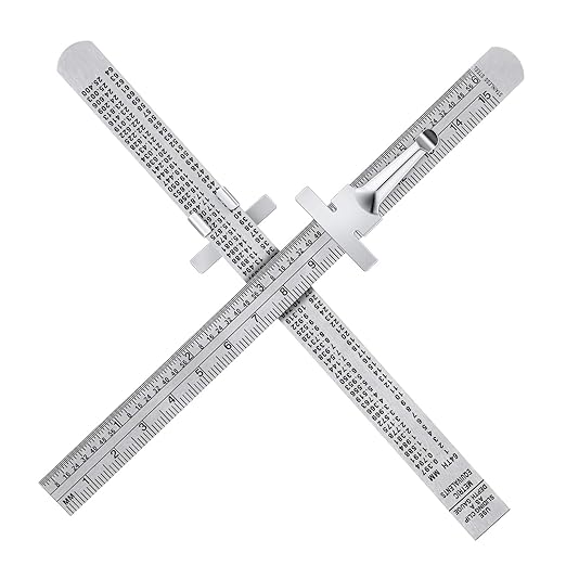 6 Inch 15 cm Pocket Ruler Flexible Precision Stainless Steel Ruler with Detachable Clips Stainless Steel Pocket Clip Scale Gauge Metric British System(2 Pieces)