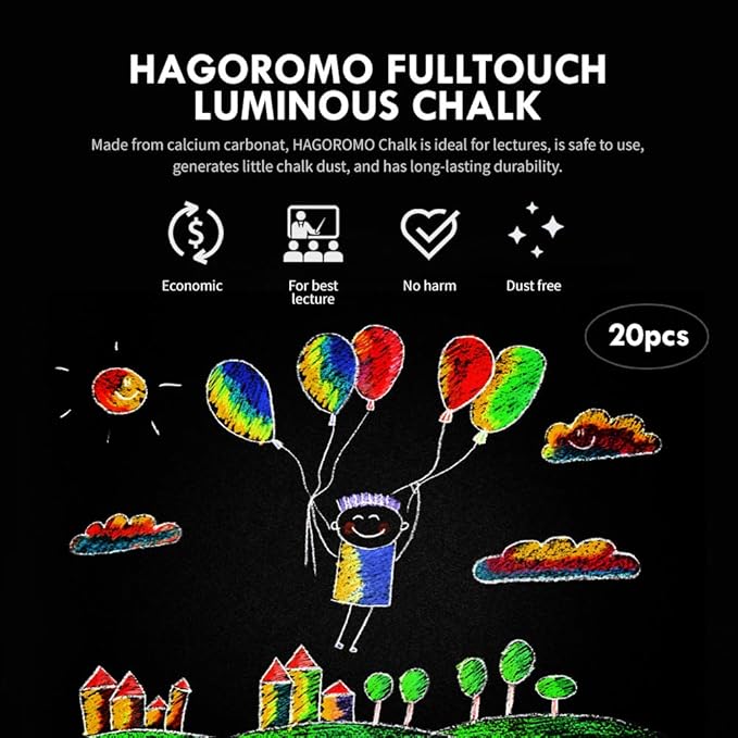 Hagoromo Fulltouch Luminous Chalk 1 Box [5 Color Mix/20 Pcs]