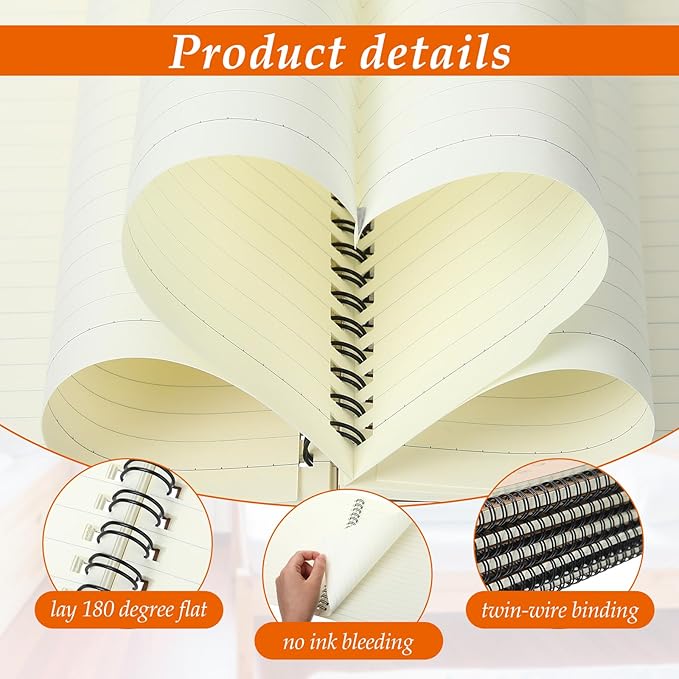 Colarr 24 Pcs A5 Inspirational Spiral Notebook Bulk Appreciation Gift 6x8 Inch Motivational Notepad 100 Page/50sheet Lined College Ruled Journal for Employee Coworker Teacher Nurse (Brown)