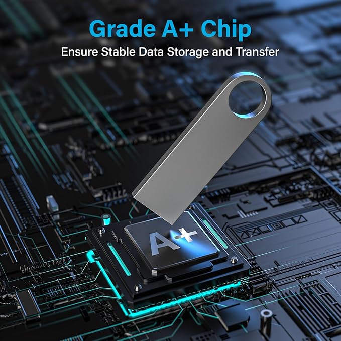 ABLAZE Custom Flash Drive 128MB 10 Pack, Personalized USB with Your Logo Metal Thumb Drives USB 2.0 Memory Stick Pendrive (Sliver)