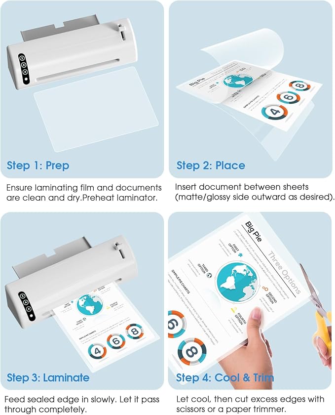KTRIO Laminating Sheets 5 Mil, Hold 8.5 x 11 inches Sheet, 200 Pack Clear Thermal Laminate Pouches for Laminator, 9 x 11.5 inches Lamination Sheets, Home Office School Supplies