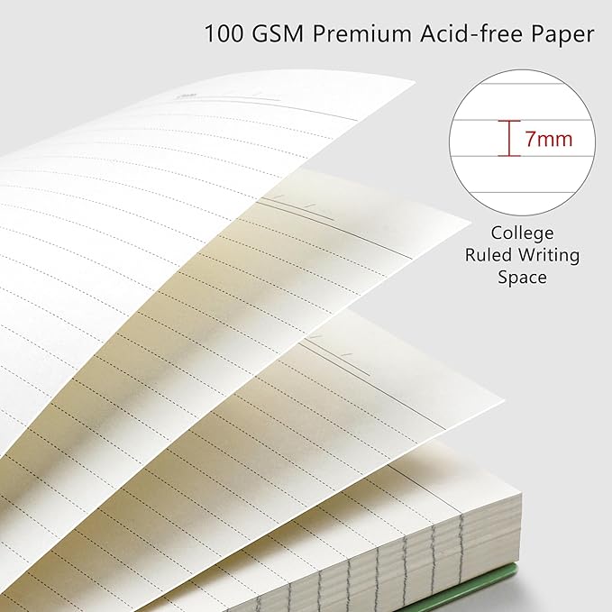 RETTACY Spiral College Ruled Notebook, 300 Pages, B5 Medium Size (7.4" x 10"), for School, Work, Writing, Journaling, 100 GSM Thick Paper, Flexible Plastic Cover (Navy Blue)