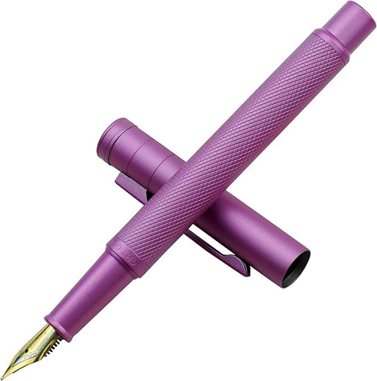 Asvine Pink Forest Fountain Pen Fine Nib, Classic Design with Converter and Metal Pen Case, The Light of Hope Serise