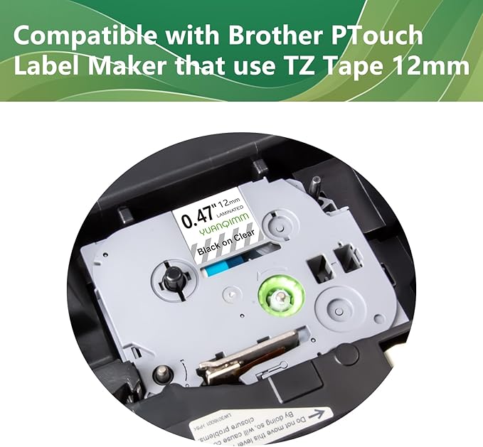10x TZe131 Compatible with TZe Tz Tape 12mm 0.47 Laminated Clear Label Tape Compatible for Brother PTouch Label Maker Tape TZe-131 TZ-131 TZ131 for PTD210 PTD220 PTD600 PTD410 PTH110 Printer