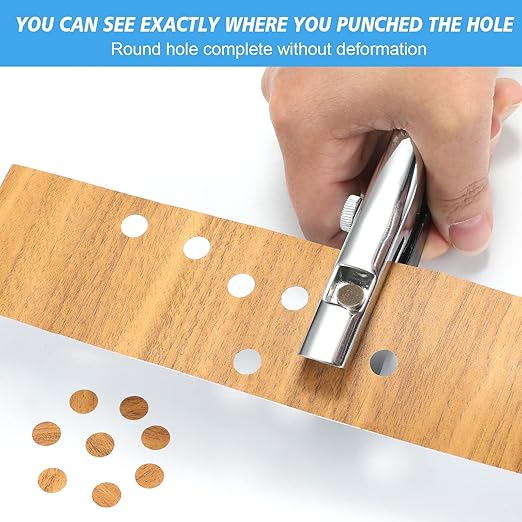 Heavy Duty Single Hole Punch - Portable Hand Held for Tags, Paper, Cards, Plastic, Cardboard (6MM Black)
