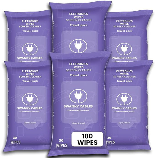 Screen Cleaner Wipes: Electronic Wipes for Screens - Computer Screen Wipes for Lens, Phone, Tv Screen and Monitor Cleaning - Tech Wipes & Microfiber Cloth (Soft Wipes, 180 Count)