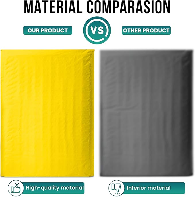 Levex - #000 4" x 8" [10 Pack] Yellow Poly Bubble Mailers, Padded Envelope Mailers, Packing Envelope & Mailing Bags for Shipping