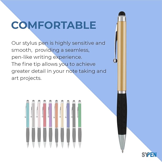 Personalized Pens With your Custom Logo or Text-300 Pack Bulk-for Businesses, Parties, and Events, 2 in 1 Ballpoint Pen & Stylus Compatible with Touchscreen Devices, Gold Barrel, Black Ink