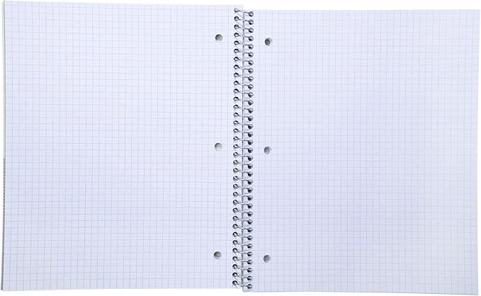Mintra Office Durable Spiral Notebooks, 1 Subject, (Red, 4x4 Graph 1pk), 100 Sheets, Poly Pocket, Moisture Resistant Cover, School, Office, Business, Professional