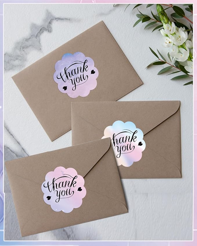 2''×2‘’ Flower Thermal Sticker Labels, Self-Adhesive 2 Inch Round Direct Thermal Labels, Multi-Purpose Sticker Label for DIY Logo Design,Name Tag,QR Code, 500 pcs/1 Roll, Starry Sky