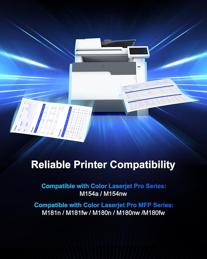 204A Toner Cartridges M180nw Toner Compatible for HP 204A Toner Cartridges 4 Pack for CF510A CF511A CF512A CF513A for Laserjet Pro MFP M180nw M154nw M180n M154a MFP M181fw Printer (4 Pack)