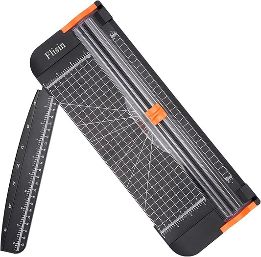 Paper Cutter,Portable Paper Slicer,12 Inch Paper Trimmer Scrapbooking Tool with Automatic Security Safeguard and Side Ruler for Craft Paper,A4 Paper,Coupon, Label and Cardstock (Black)
