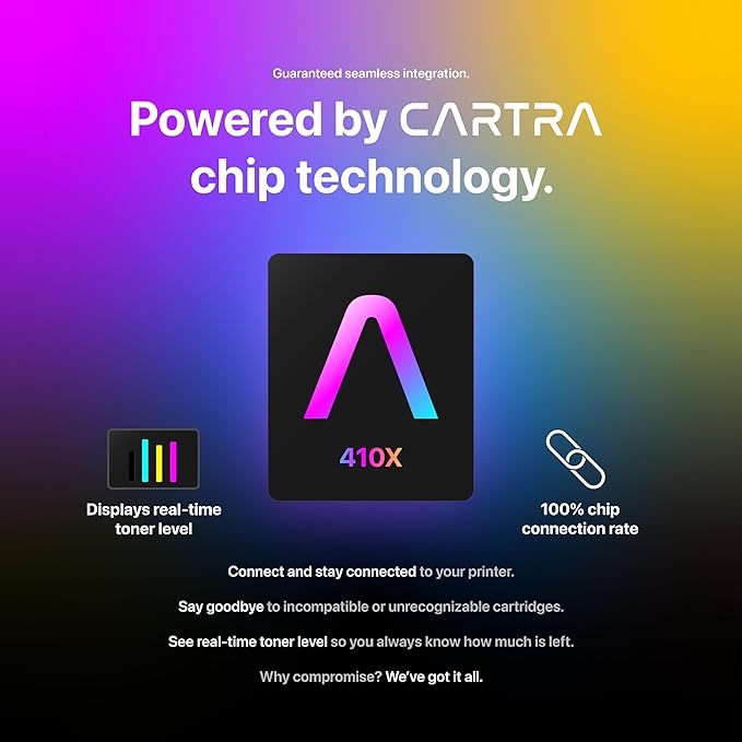 CARTRA 410X Black Toner Cartridge Compatible with 410X Black High-Yield Toner Cartridge Works with Color Laser Jet Pro M452 M377 MFP M477 Series Printer Ink