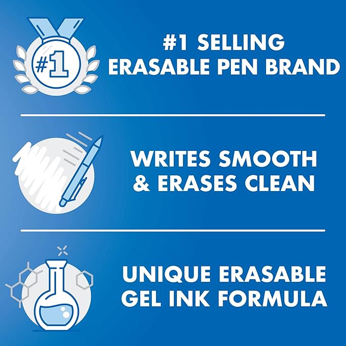 Pilot, FriXion Synergy Clicker Erasable, Refillable, Retractable Gel Ink Pens, Extra Fine Point 0.5 mm, Pack of 10, Assorted Colors