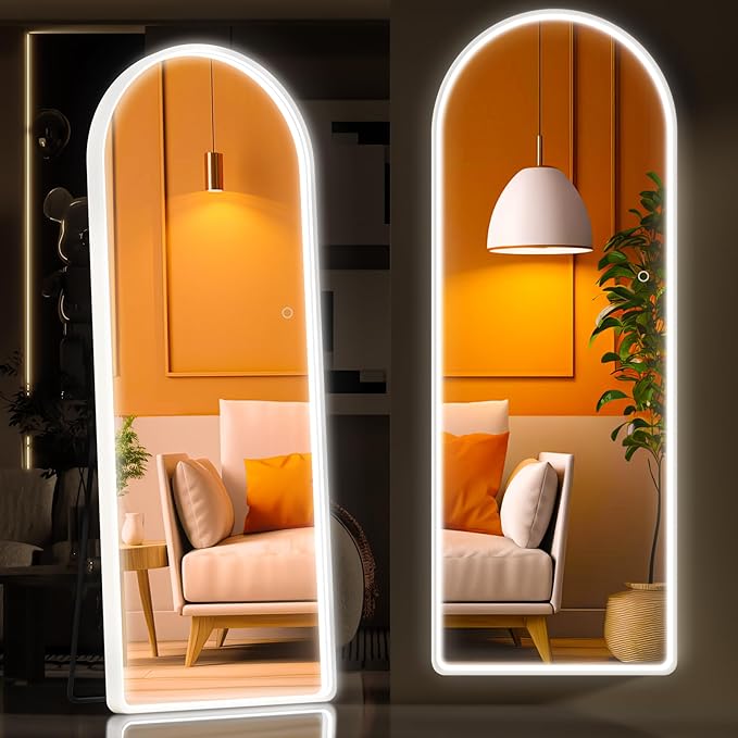 Hasipu 56" x 16" Led Mirror - Full Length, Wall Mounted with Lights & 3 Color Modes